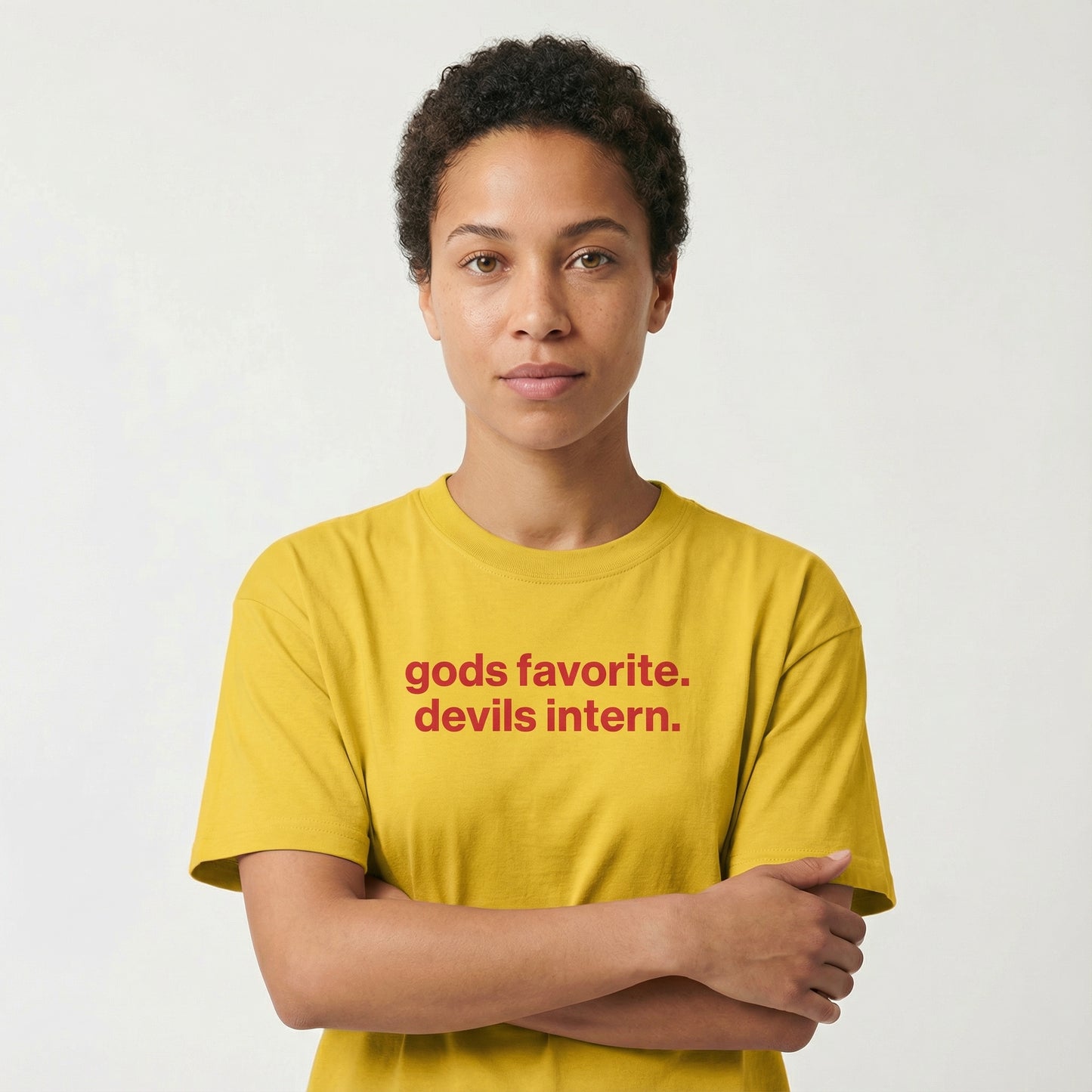 god’s favorite. devil’s intern. tee